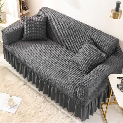 Simple Style Ruffled Elastic Sofa Cover - image 3