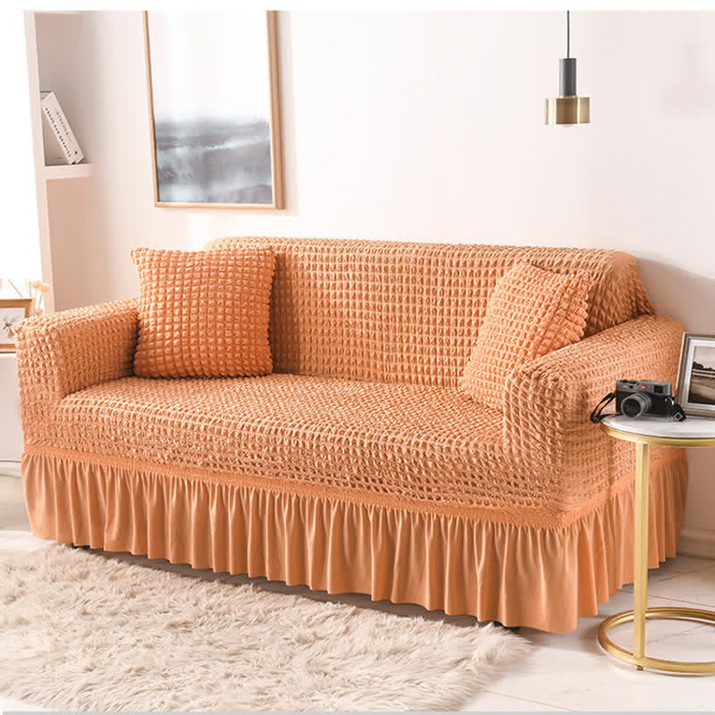 Simple Style Ruffled Elastic Sofa Cover - image 17