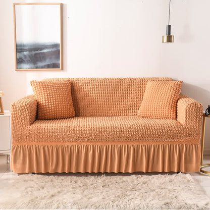 Simple Style Ruffled Elastic Sofa Cover - Orange - 1pc Pillowcase: 40cm x 40cm - image 16
