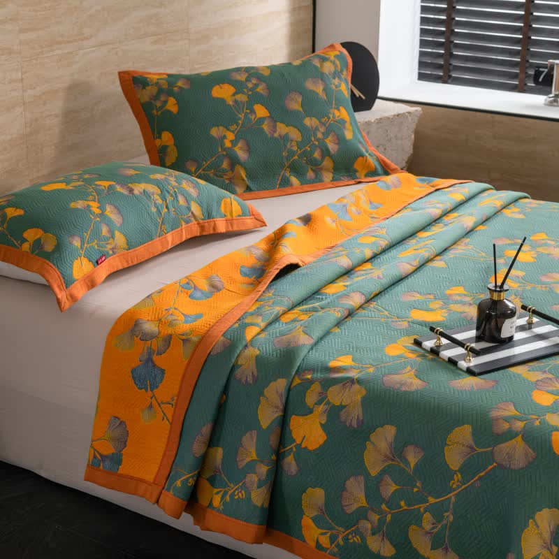 Ownkoti Luxurious Cotton Gauze Ginkgo Leaf Quilt - image 3