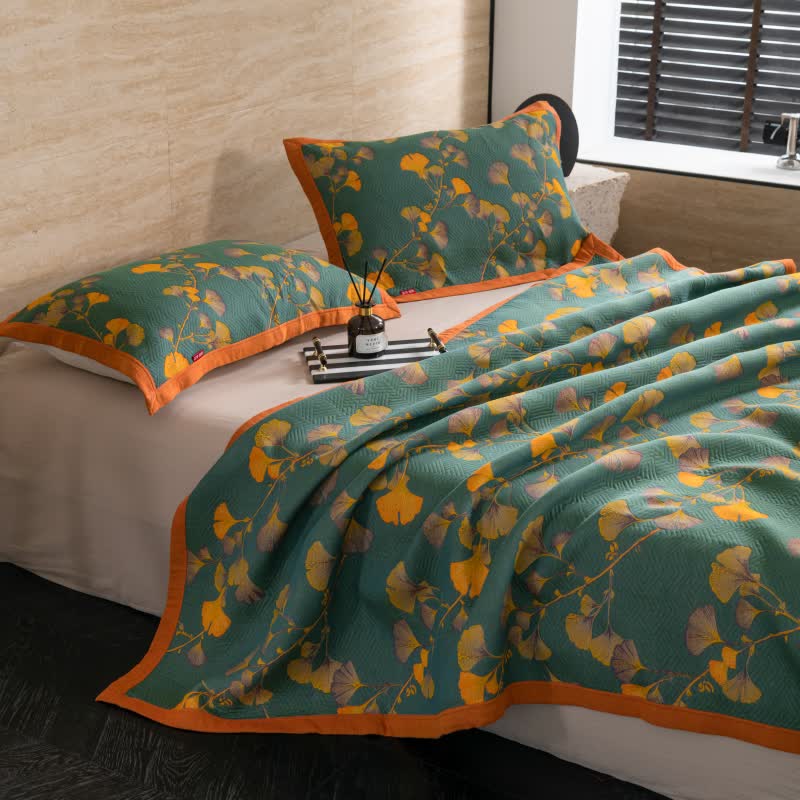 Ownkoti Luxurious Cotton Gauze Ginkgo Leaf Quilt - image 2