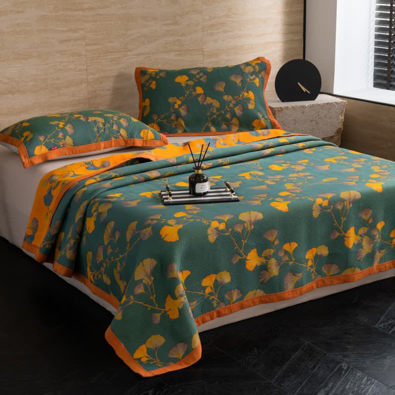 Ownkoti Luxurious Cotton Gauze Ginkgo Leaf Quilt - image 4