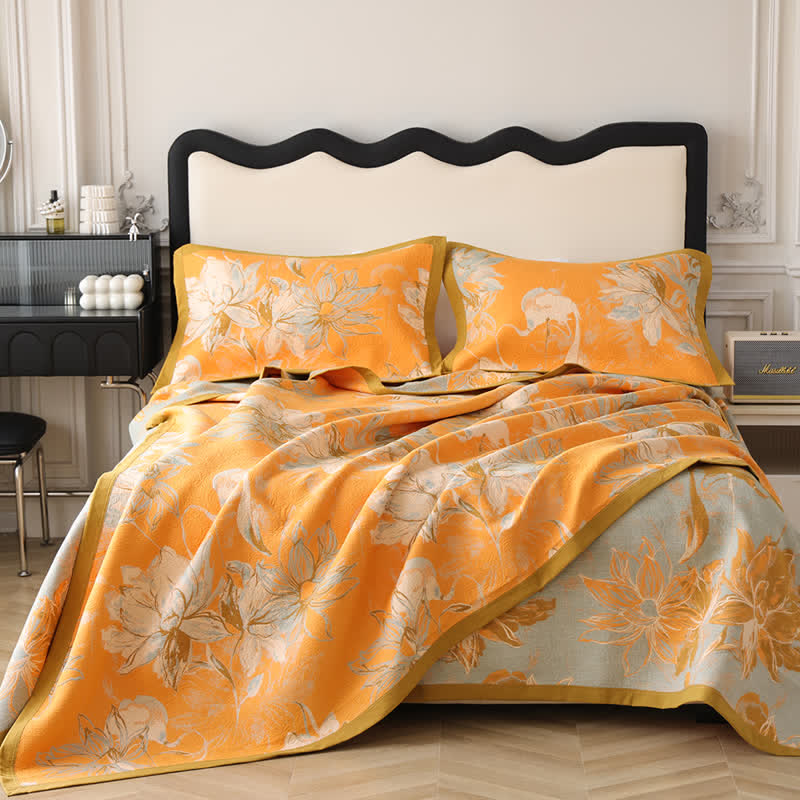 Blossoming Flower Cotton Gauze Breathable Quilt - image 1