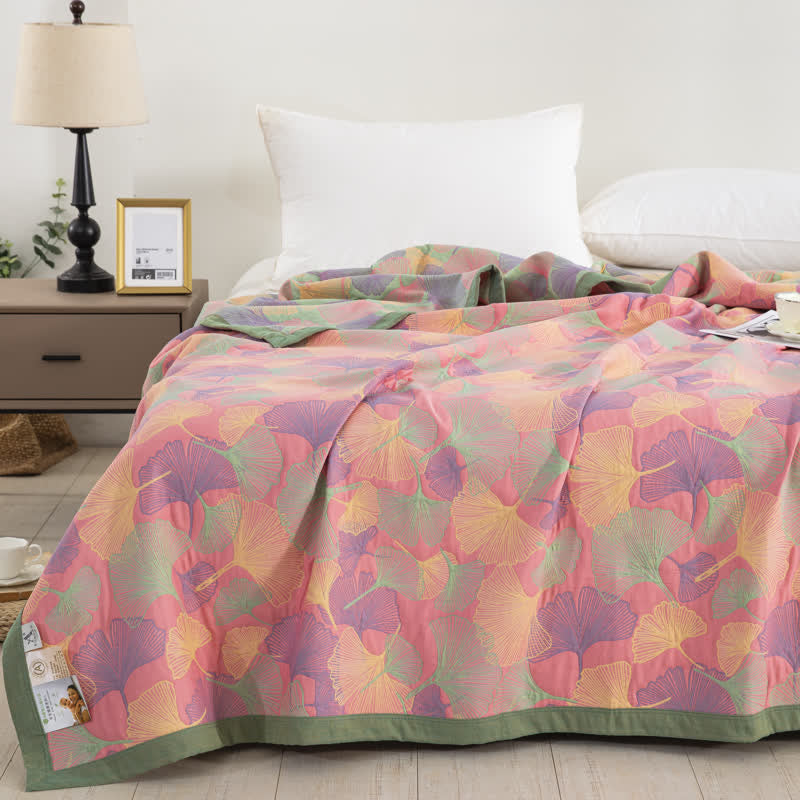 Ownkoti Ginkgo Leaf Three Layers Cotton Gauze Quilt - image 9
