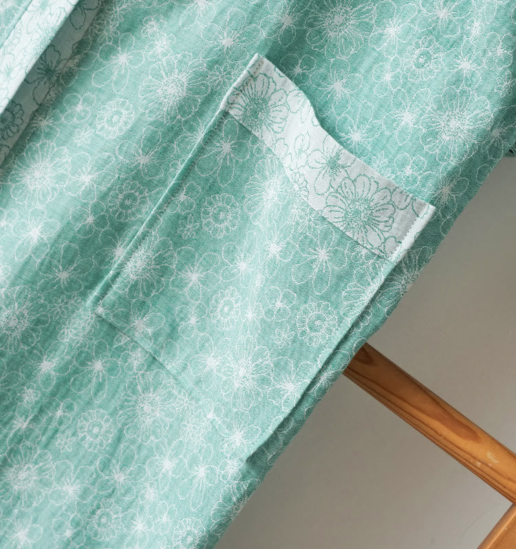 Ownkoti Elegant V-neck Cotton Gauze Summer Bathrobe - image 4