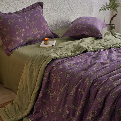 Cotton Gauze Jacquard Elegant Butterfly Bedding - 1pc Quilt - King - image 0