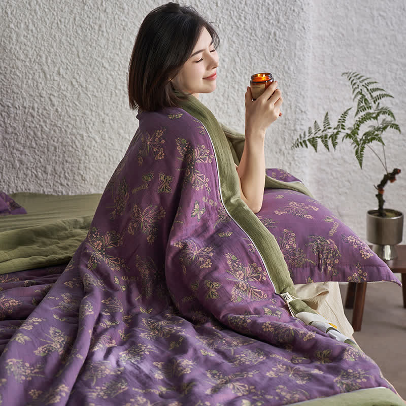 Cotton Gauze Jacquard Elegant Butterfly Bedding - image 2