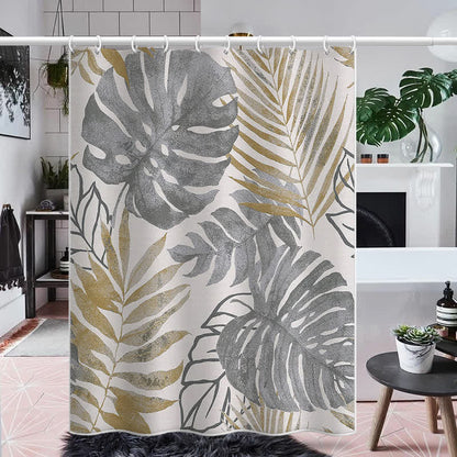 Ownkoti Pastoral Monstera Deliciosa Anti-mildew Shower Curtain - image 3