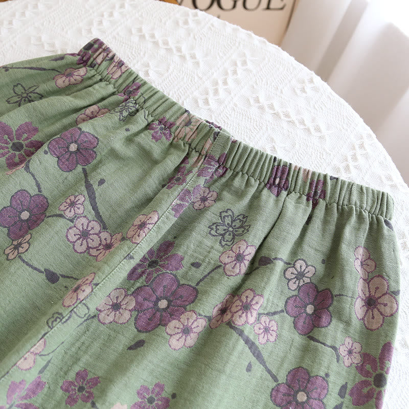 Ownkoti Plum Blossom Bowknot Pure Cotton Loungewear Set - image 7