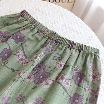 Ownkoti Plum Blossom Bowknot Pure Cotton Loungewear Set - image 7