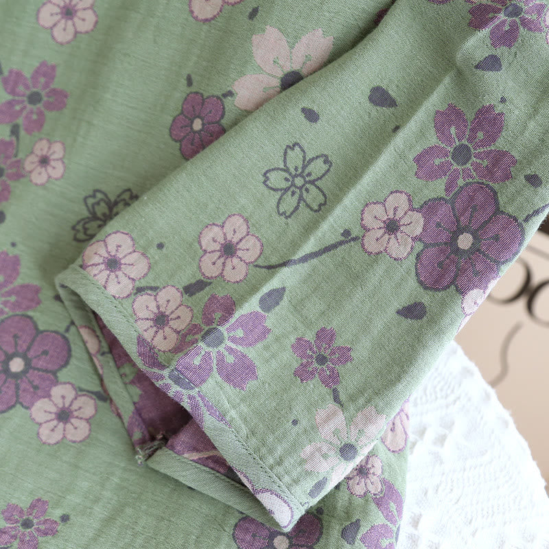 Ownkoti Plum Blossom Bowknot Pure Cotton Loungewear Set - image 5
