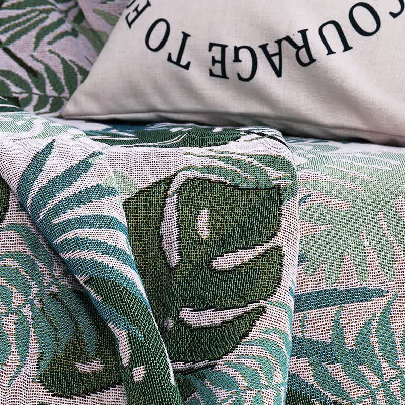Ownkoti Palm Pattern Sofa Cover Tassel Blanket - image 13
