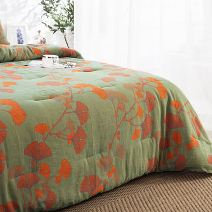 Ownkoti Rustic Ginkgo Leaf Cotton Gauze Bedding  - image 2