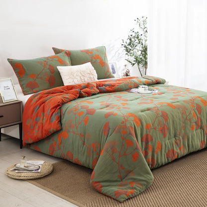 Ownkoti Rustic Ginkgo Leaf Cotton Gauze Bedding  - image 1
