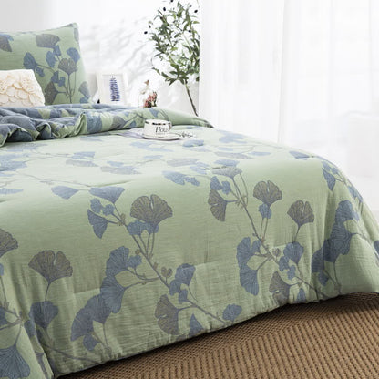 Ownkoti Rustic Ginkgo Leaf Cotton Gauze Bedding  - image 8