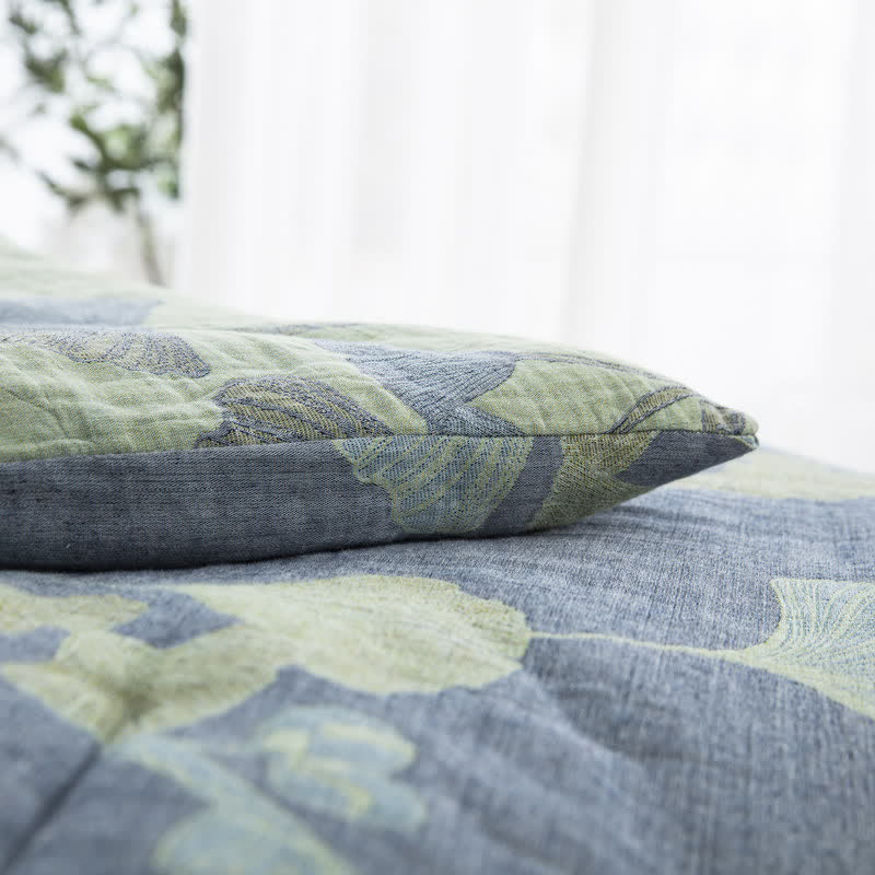 Ownkoti Rustic Ginkgo Leaf Cotton Gauze Bedding  - image 13