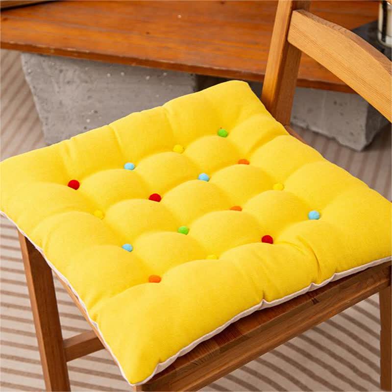 Ownkoti Square Shape Soft Decorative Floor Cushion - Yellow - 40cm x 40cm x 6cm - image 9