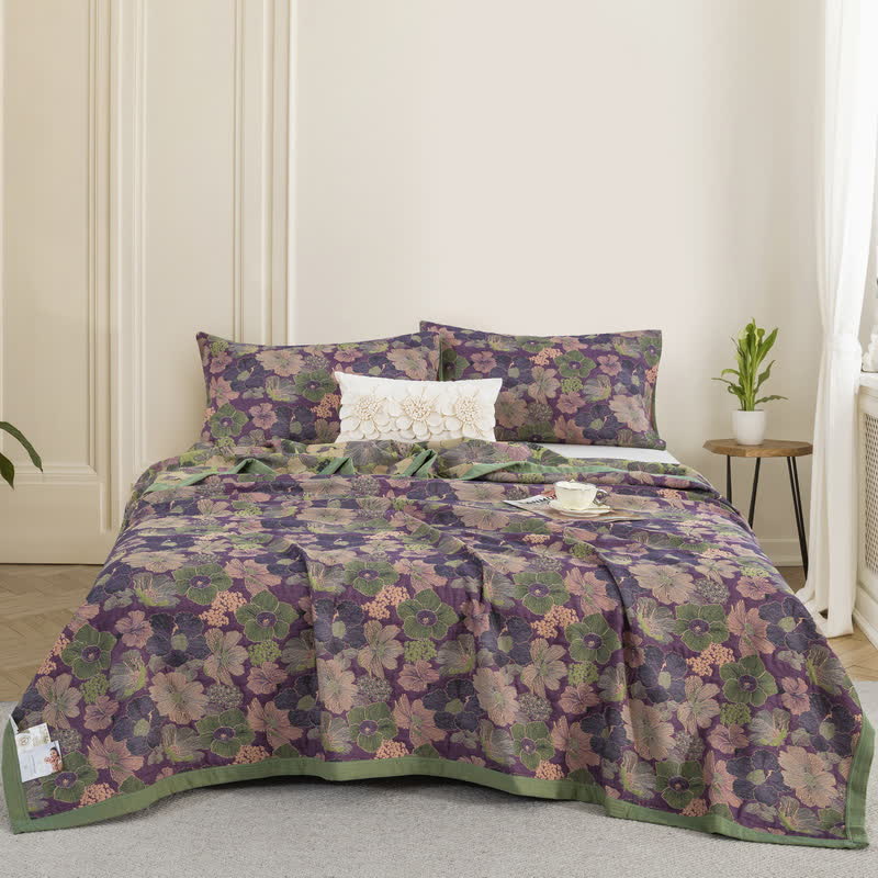 Ownkoti Reversible Blossom Floral Cotton Gauze Quilt - image 1