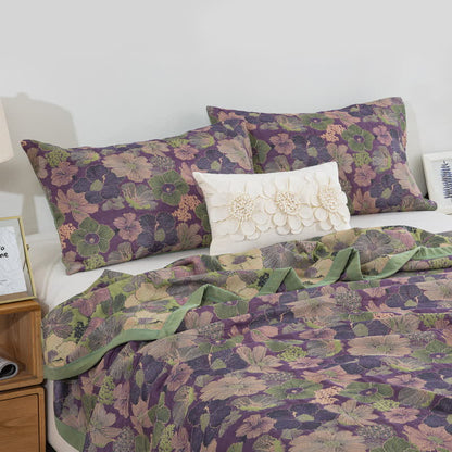 Ownkoti Reversible Blossom Floral Cotton Gauze Quilt - 2pcs Pillowcases - 48cm × 74cm - image 2