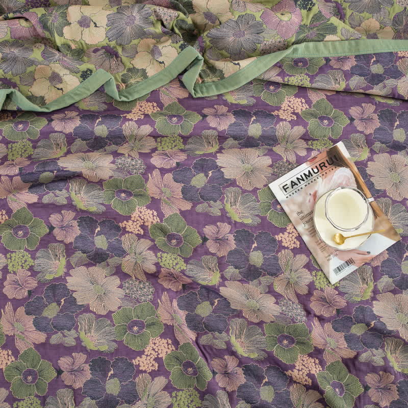Ownkoti Reversible Blossom Floral Cotton Gauze Quilt - image 4