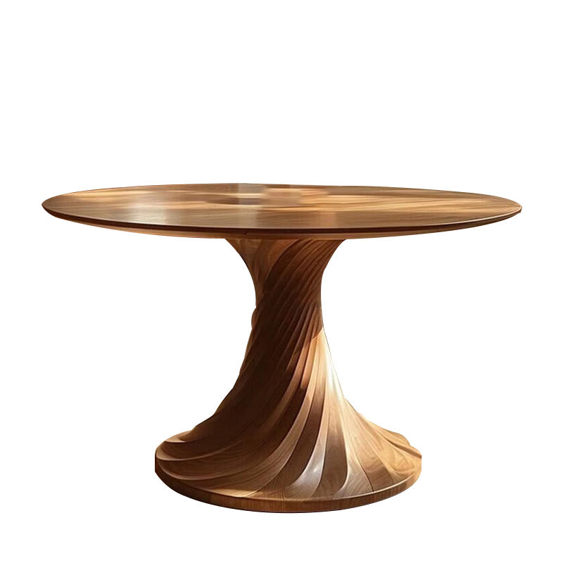Ownkoti Ash Retro Round Solid Wood Dining Table - image 7