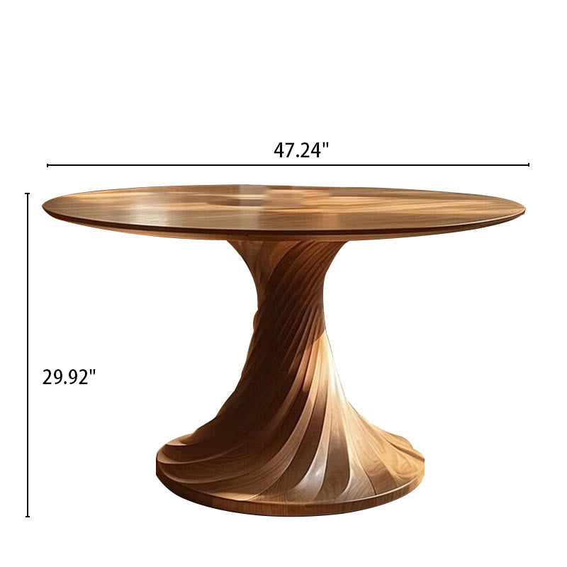 Ownkoti Ash Retro Round Solid Wood Dining Table - image 8