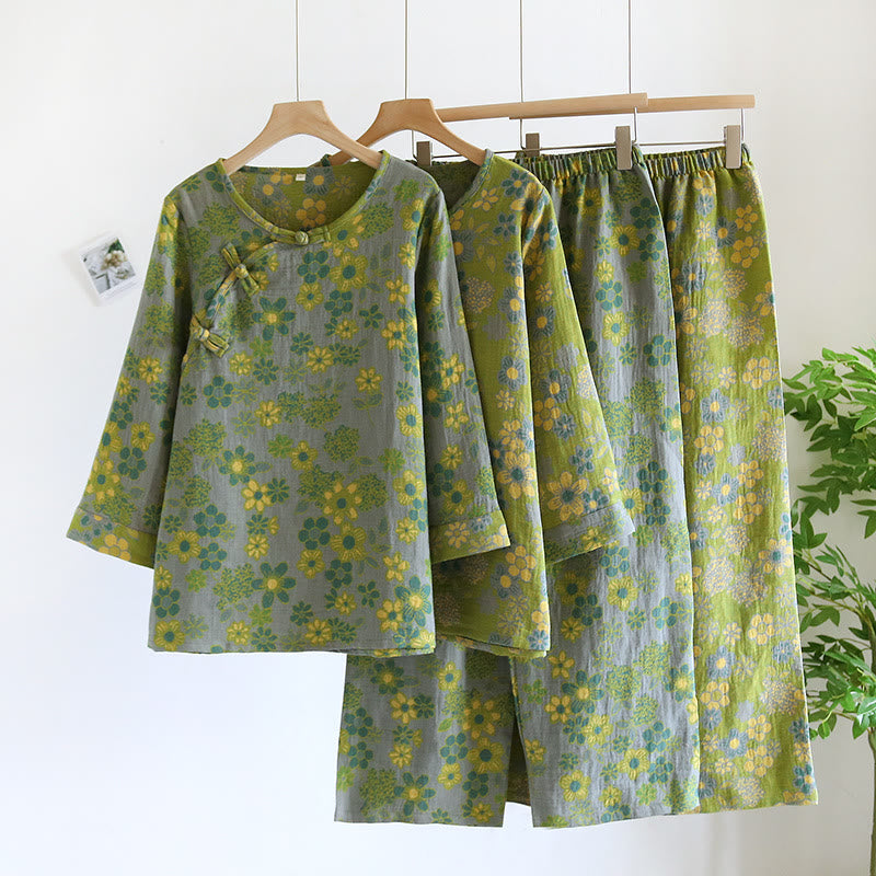 Ownkoti Yarn-dyed Pure Cotton Floral Nightwear Set - image 0