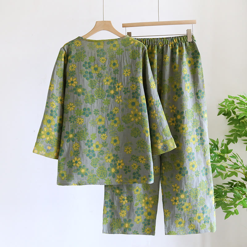 Ownkoti Yarn-dyed Pure Cotton Floral Nightwear Set - image 2