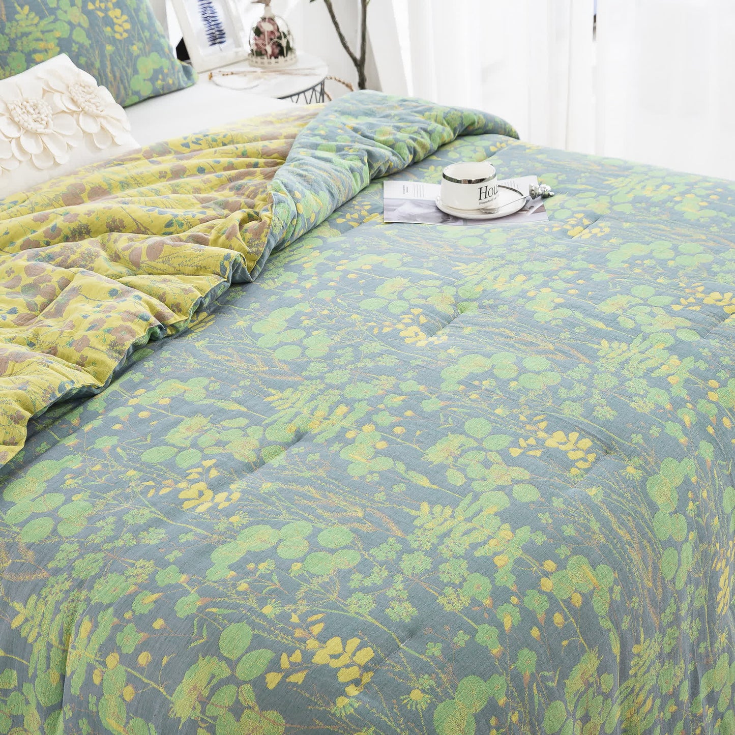 Ownkoti Cotton Gauze Pastoral Lotus Pond Bedding  - image 4