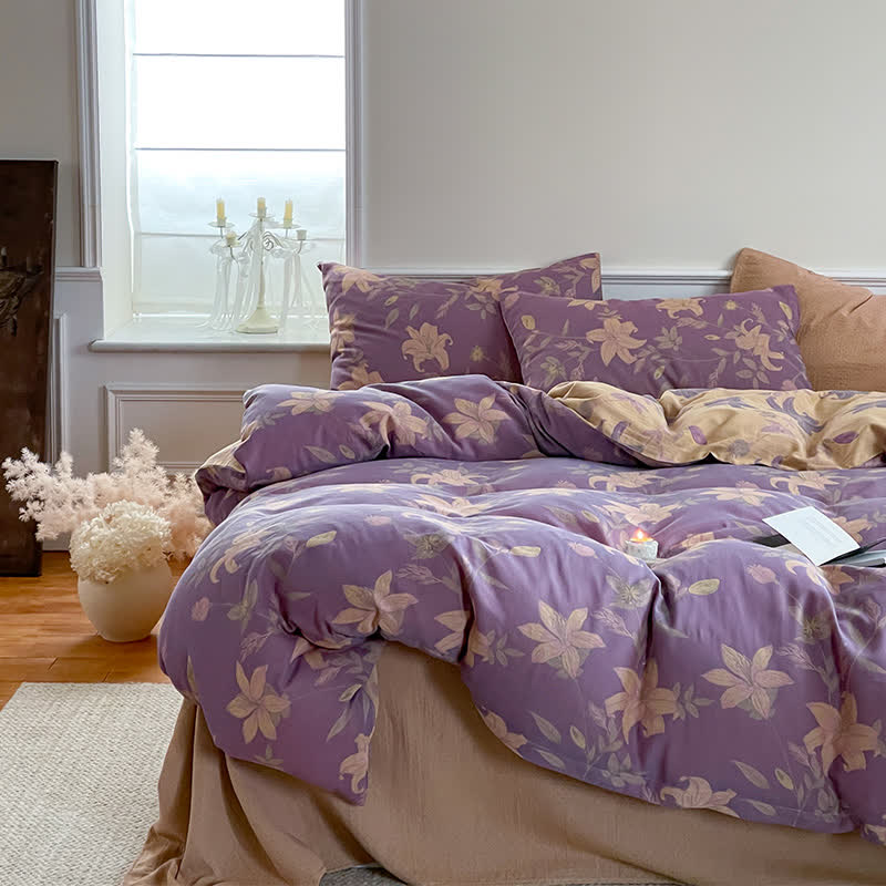 Ownkoti Floral Lily Cotton Gauze Bedding Set - image 1