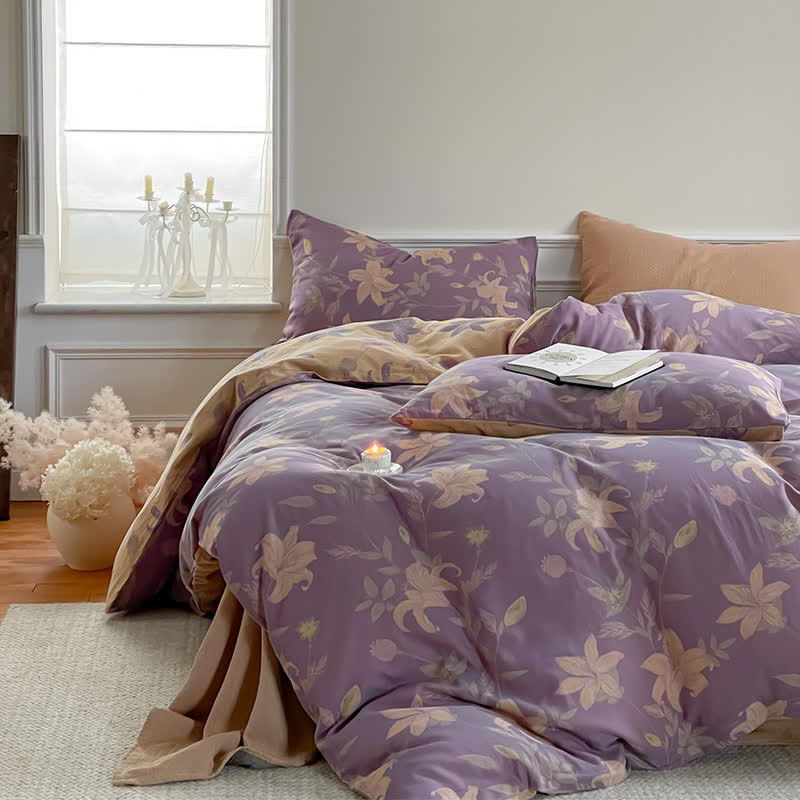 Floral Lily Cotton Gauze Bedding Set - image 3
