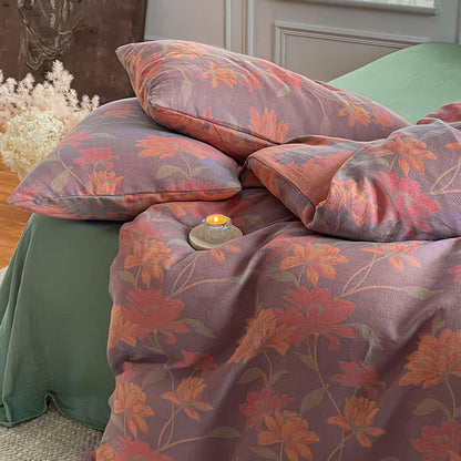 Pastoral Lotus Cotton Gauze Bedding Set (4PCS) - image 7