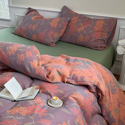 Pastoral Lotus Cotton Gauze Bedding Set (4PCS) - image 9