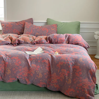 Ownkoti Lotus Pond Cotton Gauze Bedding Set (4PCS) - image 0