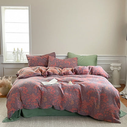 Ownkoti Lotus Pond Cotton Gauze Bedding Set (4PCS) - image 1