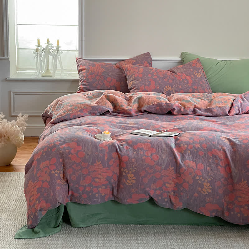 Ownkoti Lotus Pond Cotton Gauze Bedding Set (4PCS) - image 2