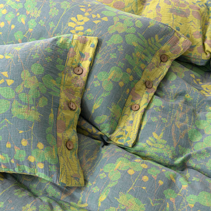 Ownkoti Lotus Pond Cotton Gauze Button Bedding Set (4PCS) - image 5