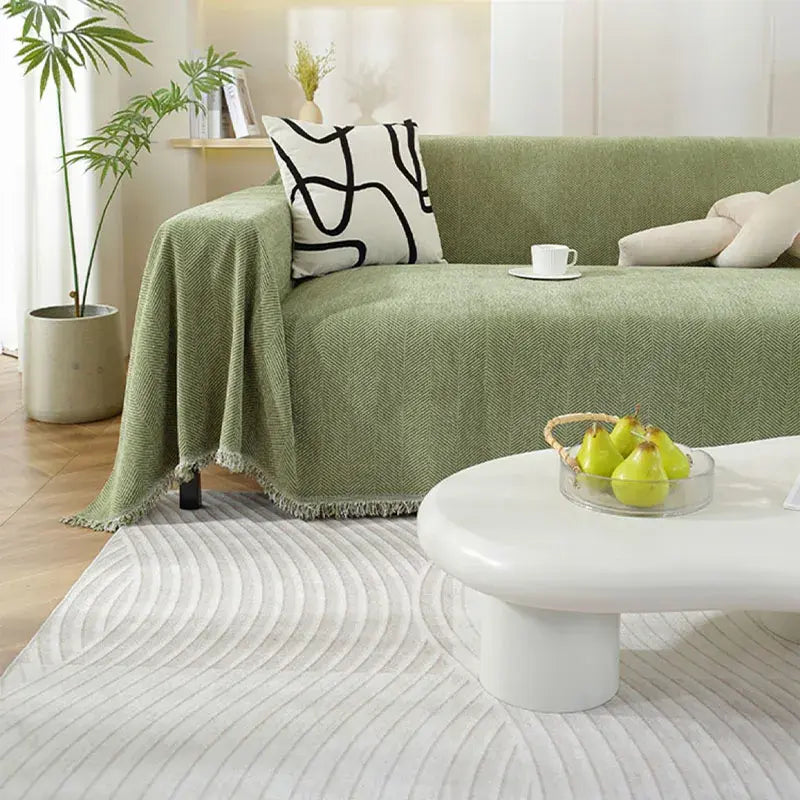 Ownkoti Chenille Herringbone Tassel Couch Cover - image 4
