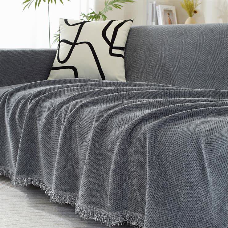 Ownkoti Chenille Herringbone Tassel Couch Cover - image 8