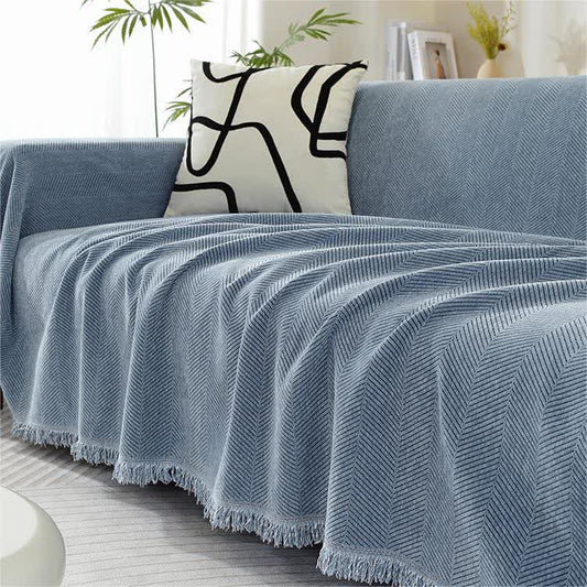 Ownkoti Chenille Herringbone Tassel Couch Cover - image 0