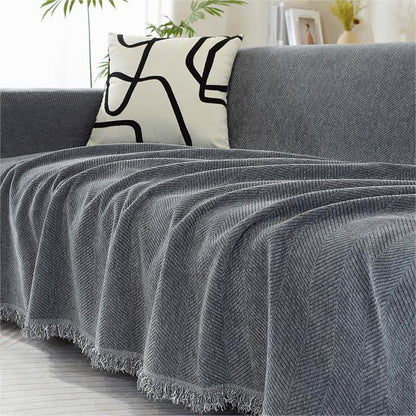 Ownkoti Chenille Herringbone Tassel Couch Cover - image 12