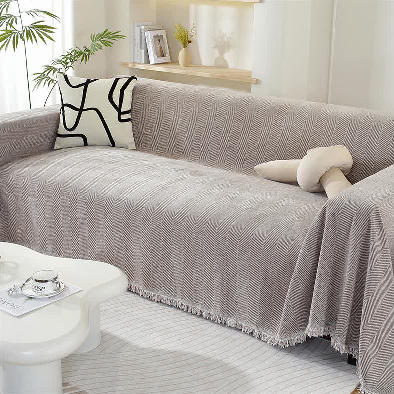 Ownkoti Chenille Herringbone Tassel Couch Cover - image 9