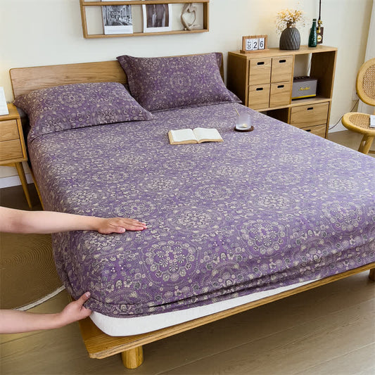 Ownkoti Pure Cotton Jacquard Vintage Fitted Sheet - image 0