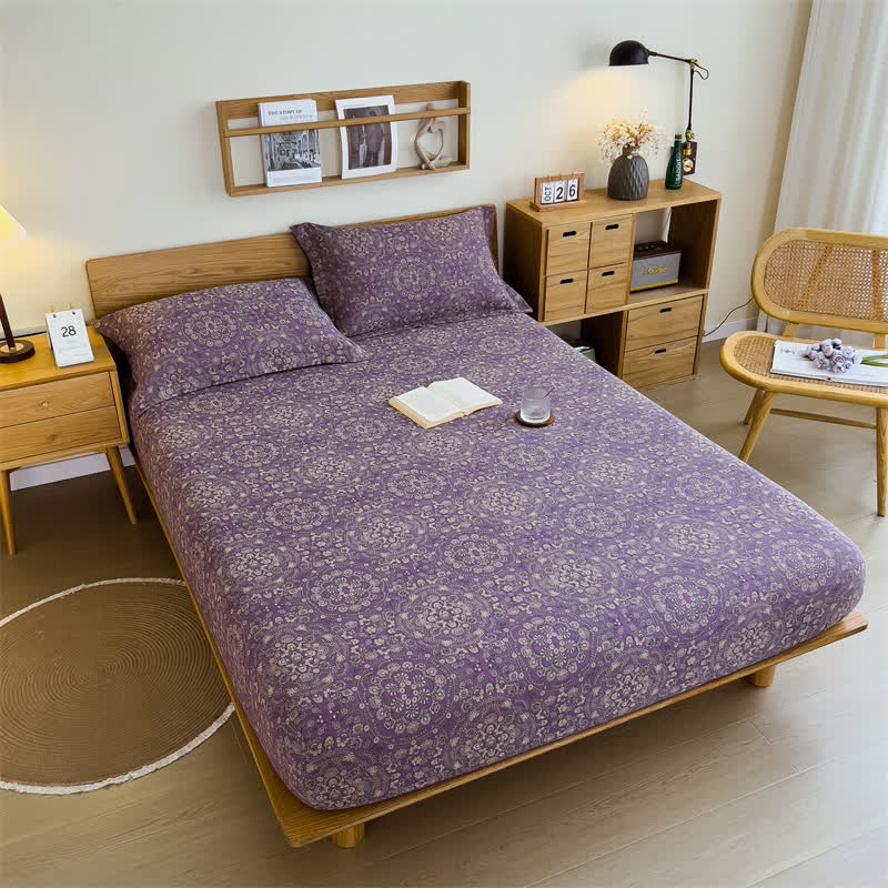Ownkoti Pure Cotton Jacquard Vintage Fitted Sheet - image 3