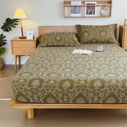 Ownkoti Vintage Elegant Cotton Gauze Fitted Sheet