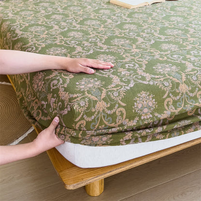 Ownkoti Vintage Elegant Cotton Gauze Fitted Sheet