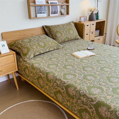 Ownkoti Vintage Elegant Cotton Gauze Fitted Sheet