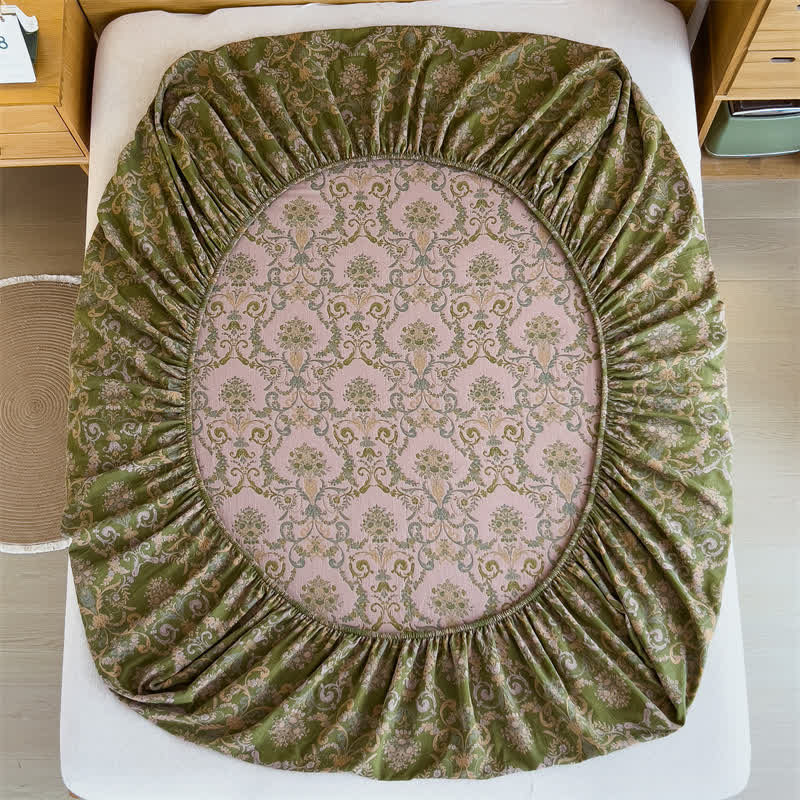 Ownkoti Vintage Elegant Cotton Gauze Fitted Sheet