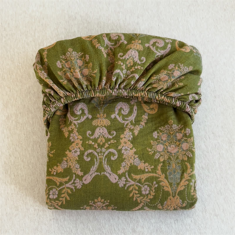 Ownkoti Vintage Elegant Cotton Gauze Fitted Sheet