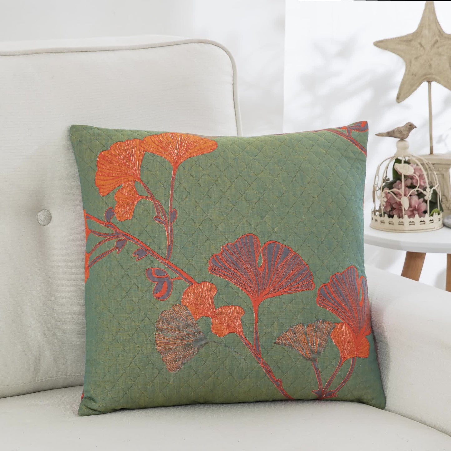 Ownkoti Cotton Gauze Jacquard Ginkgo Leaf Pillowcases(2PCS) - image 1